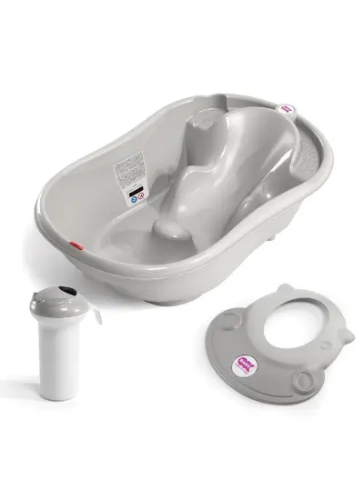 OkBaby Onda  Banyo Küveti & Bebek Duşu & Hippo Banyo Siperliği / A.Gri