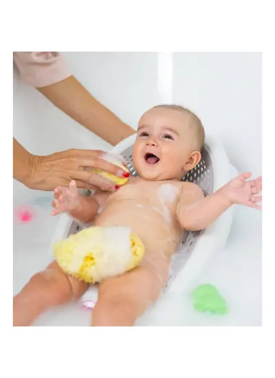 OkBaby Jelly Küvet Aparatı & Splash Bebek Duşu & Doğal Banyo Süngeri No.10 / Beyaz