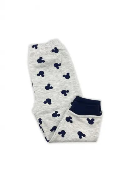 Sema Baby Mickey Mouse Bebek Pijama Takımı - Gri & Lacivert 3-6 Ay