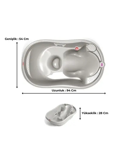 OkBaby Onda Banyo Küveti & Banyo Küvet Taşıyıcı / A.Gri