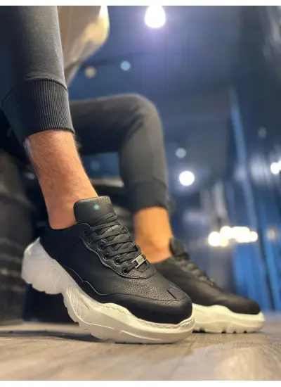 Knack Yüksek Taban Günlük Ayakkabı N75 Siyah (Beyaz Taban)
