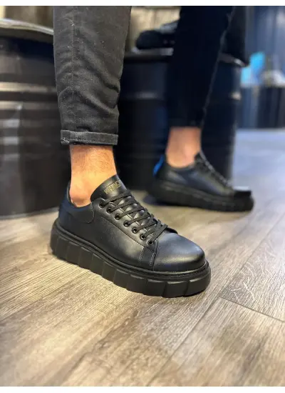 Knack Yüksek Taban Günlük  Ayakkabı 144  Siyah (Siyah Taban)