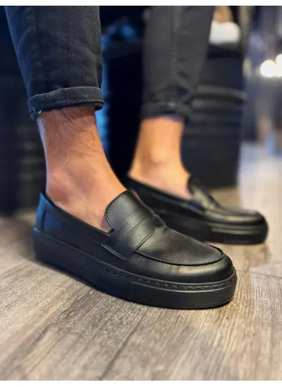 Knack Günlük Klasik Ayakkabı 400 Siyah (Siyah Taban)