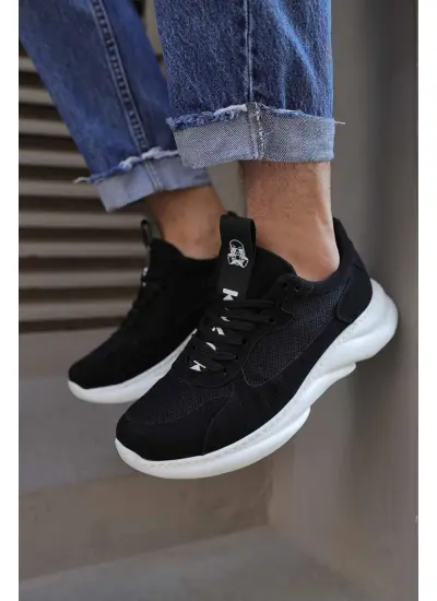 Knack Sneakers Ayakkabı 065 Siyah Süet (Beyaz Taban)